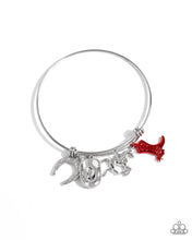 Load image into Gallery viewer, Boot Scootin Necklace, Rodeo Royalty Earrings & Western Waltz Bracelet - Piece Set - Red