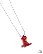 Load image into Gallery viewer, Boot Scootin Necklace, Rodeo Royalty Earrings & Western Waltz Bracelet - Piece Set - Red