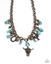 Load image into Gallery viewer, Complete Look - Necklace: Wild West Whimsy - Brass & Bracelet: Wild West Wardrobe - Brass
