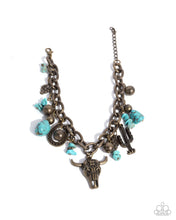 Load image into Gallery viewer, Complete Look - Necklace: Wild West Whimsy - Brass & Bracelet: Wild West Wardrobe - Brass