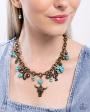 Load image into Gallery viewer, Complete Look - Necklace: Wild West Whimsy - Brass & Bracelet: Wild West Wardrobe - Brass