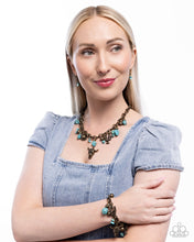Load image into Gallery viewer, Complete Look - Necklace: Wild West Whimsy - Brass & Bracelet: Wild West Wardrobe - Brass