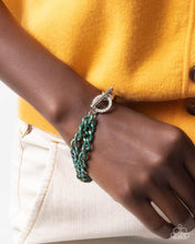 Load image into Gallery viewer, Complete Look - Necklace: Iridescent Icon - Green &
Bracelet: Tourist Twists - Green