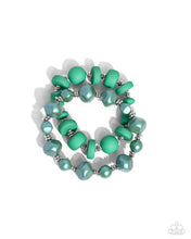 Load image into Gallery viewer, Complete Look- Necklace: Shape Shifting Sense - Green & Bracelet: Shape Shifting Season - Green