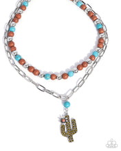 Load image into Gallery viewer, Complete Look - Cactus Cascade Necklace and Cactus Cause Earrings - Brown 2-Piece Set
