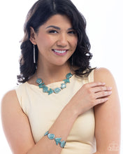 Load image into Gallery viewer, Complete Look - Necklace: Coastal Shelf - Blue & Bracelet: Coastal Cay - Blue
