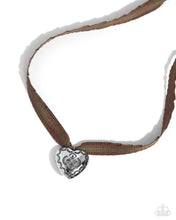Load image into Gallery viewer, Complete Look Fabricated Finesse - Brown Necklace & Engraved Excitement - Silver Earrings