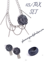 Load image into Gallery viewer, Deconstructed Denim - Blue Necklace, Dauntless Denim - Blue Earrings & Denim Delight - Blue Bracelet