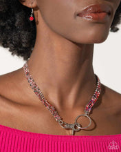 Load image into Gallery viewer, Chic Connection - Red Necklace & Serendipitous Strands - Red Bracelet 2 Piece Set