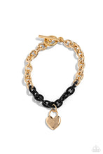 Load image into Gallery viewer, Locked Down - Black Necklace &amp; Locked and Loved - Black Bracelet - 2- Piece Set
