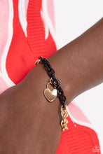 Load image into Gallery viewer, Locked Down - Black Necklace &amp; Locked and Loved - Black Bracelet - 2- Piece Set
