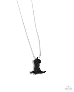 Boot Scootin Necklace, Rodeo Royalty Earrings & Western Waltz Bracelet - Piece Set - Black
