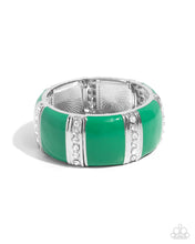 Load image into Gallery viewer, Complete Look - Fashionable Fringe - Green &amp;
Bracelet: Colored Cameo - Green
