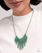 Load image into Gallery viewer, Complete Look - Fashionable Fringe - Green &amp;
Bracelet: Colored Cameo - Green

