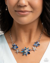 Load image into Gallery viewer, Complete Look - Necklace: Floral Feature - Blue &amp; Bracelet: Floral Factor - Blue
