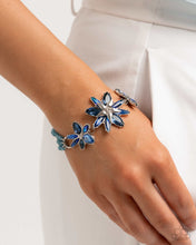 Load image into Gallery viewer, Complete Look - Necklace: Floral Feature - Blue &amp; Bracelet: Floral Factor - Blue

