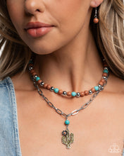 Load image into Gallery viewer, Complete Look - Cactus Cascade Necklace and Cactus Cause Earrings - Brown 2-Piece Set
