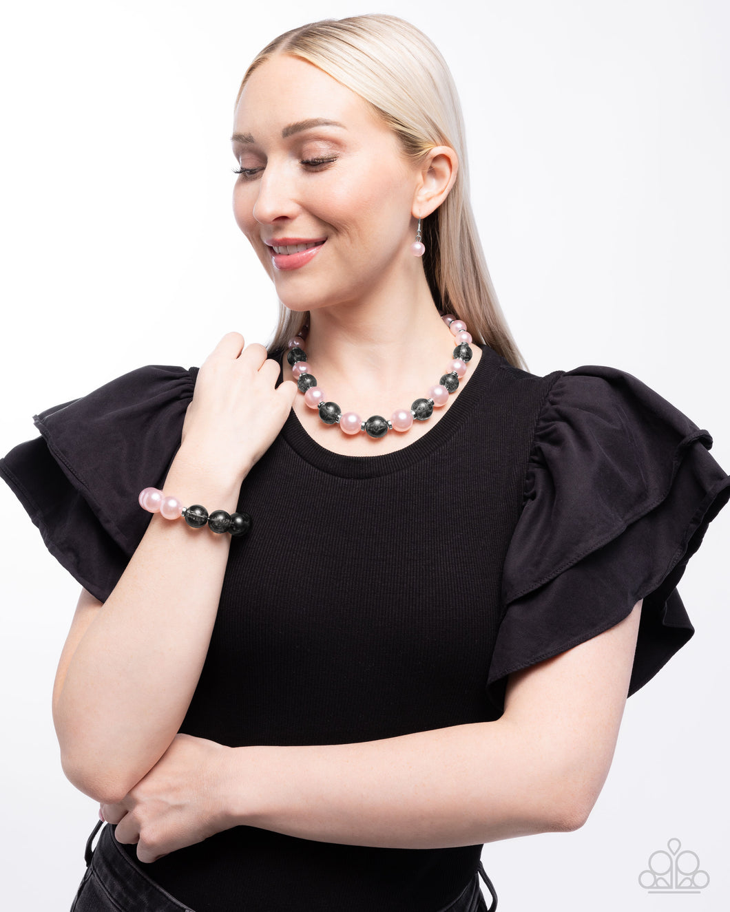 Complete Look - Necklace - Lacy Lady - Pink & Bracelet - Lacy Leisure - Pink