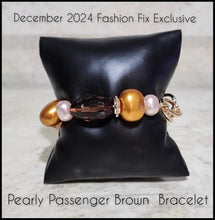 Load image into Gallery viewer, Pearly Patron - Brown Necklace &amp; Pearly Passenger - Brown Bracelet
