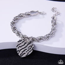 Load image into Gallery viewer, Striped Selfie - Necklace &amp; Striped Sentiment - Bracelet - Black
