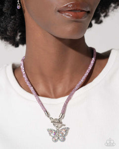 On SHIMMERING Wings - Pink Necklace & Aerial Appeal - Pink Bracelet